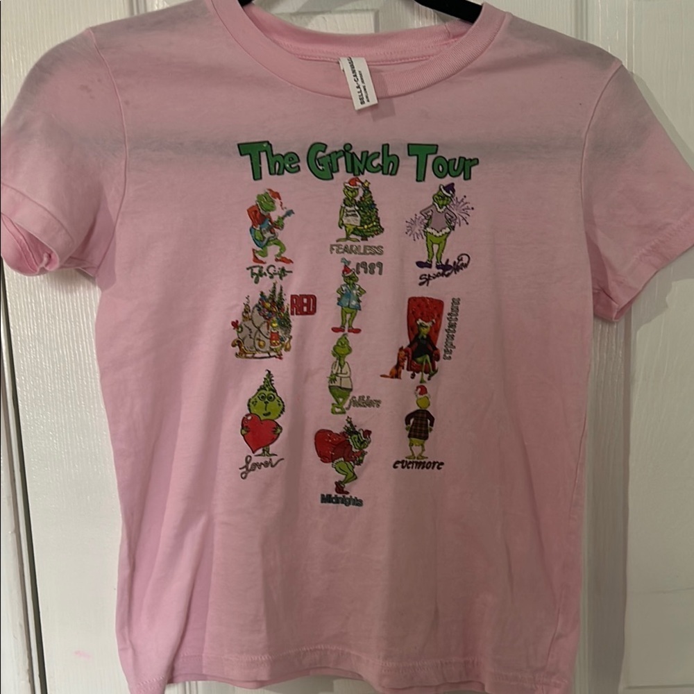 Bella Canvas‎ Pink Short Sleeve Tee with Grinch Graphic